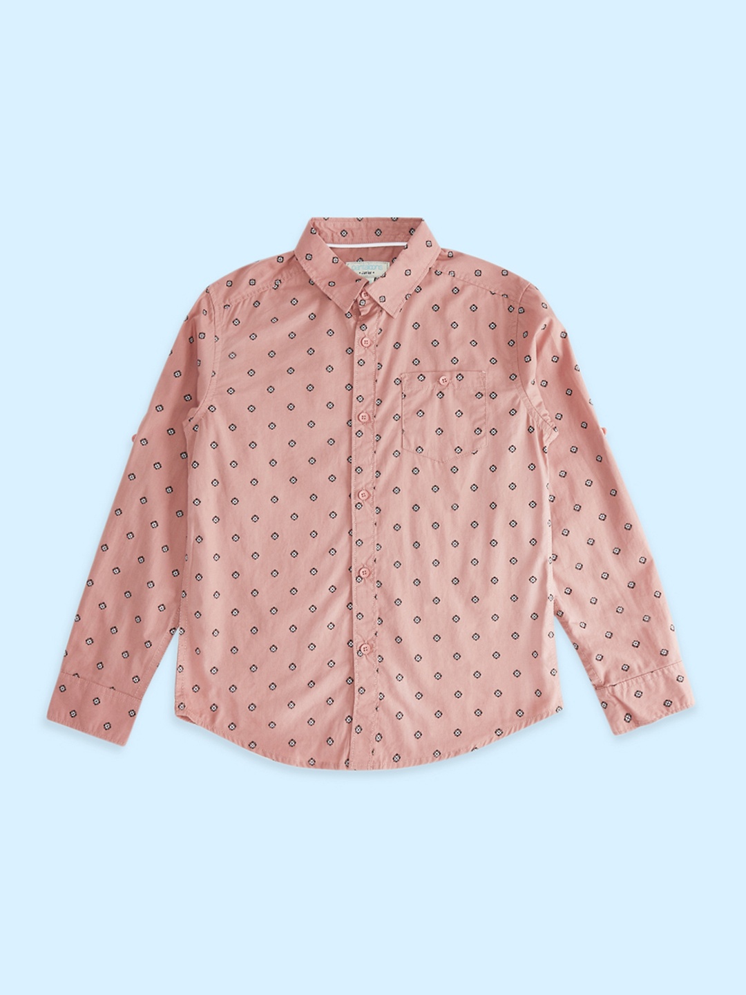 

Pantaloons Junior Boys Printed Cotton Casual Shirt, Pink