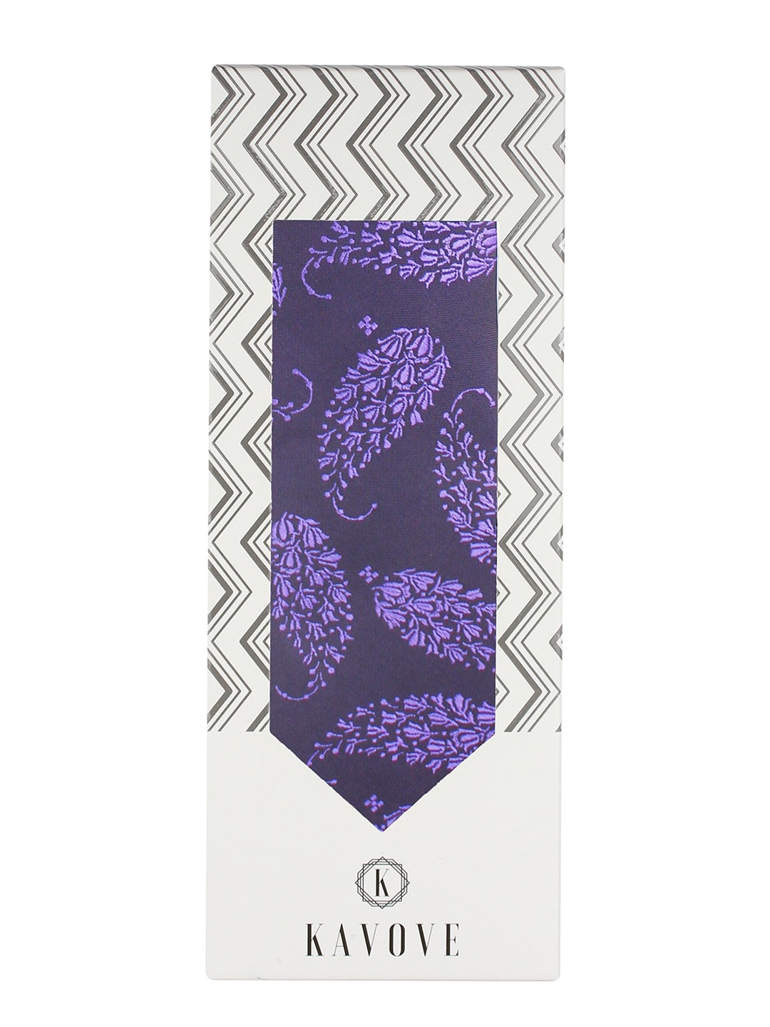 

KOVOVE Adults The Twining Violet & Purple Paisley Woven Design Tie Accessory Gift Set