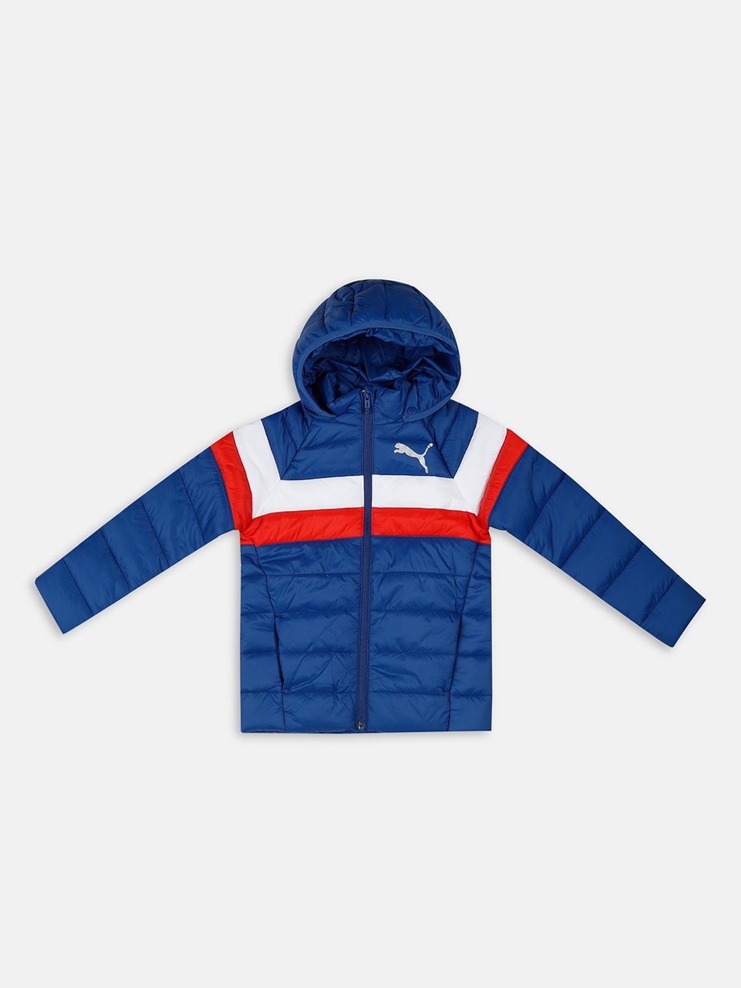 

Puma Unisex Kids Blue Red Colourblocked Padded Jacket