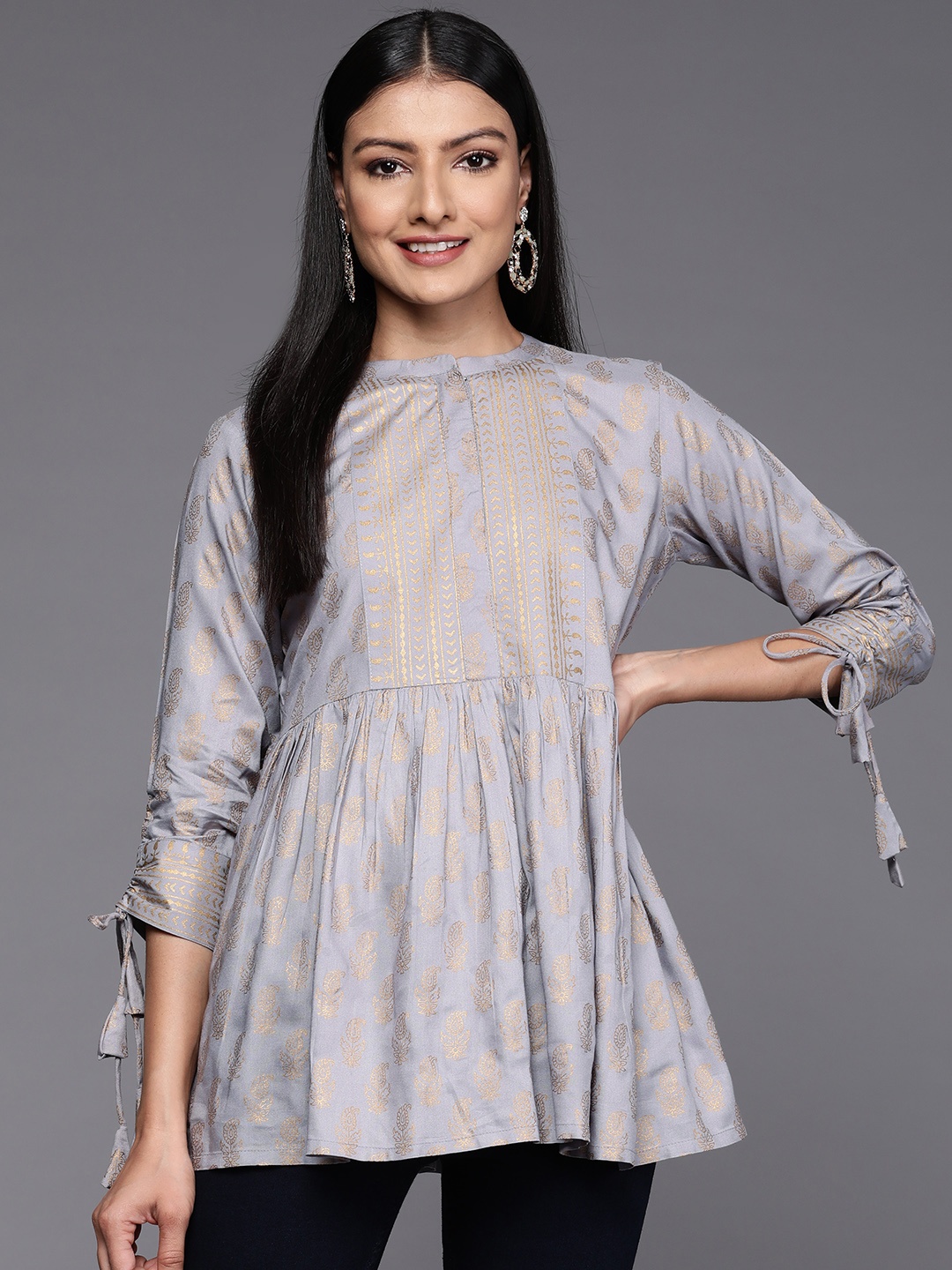 

Libas Ethnic Motifs Printed Kurti, Grey