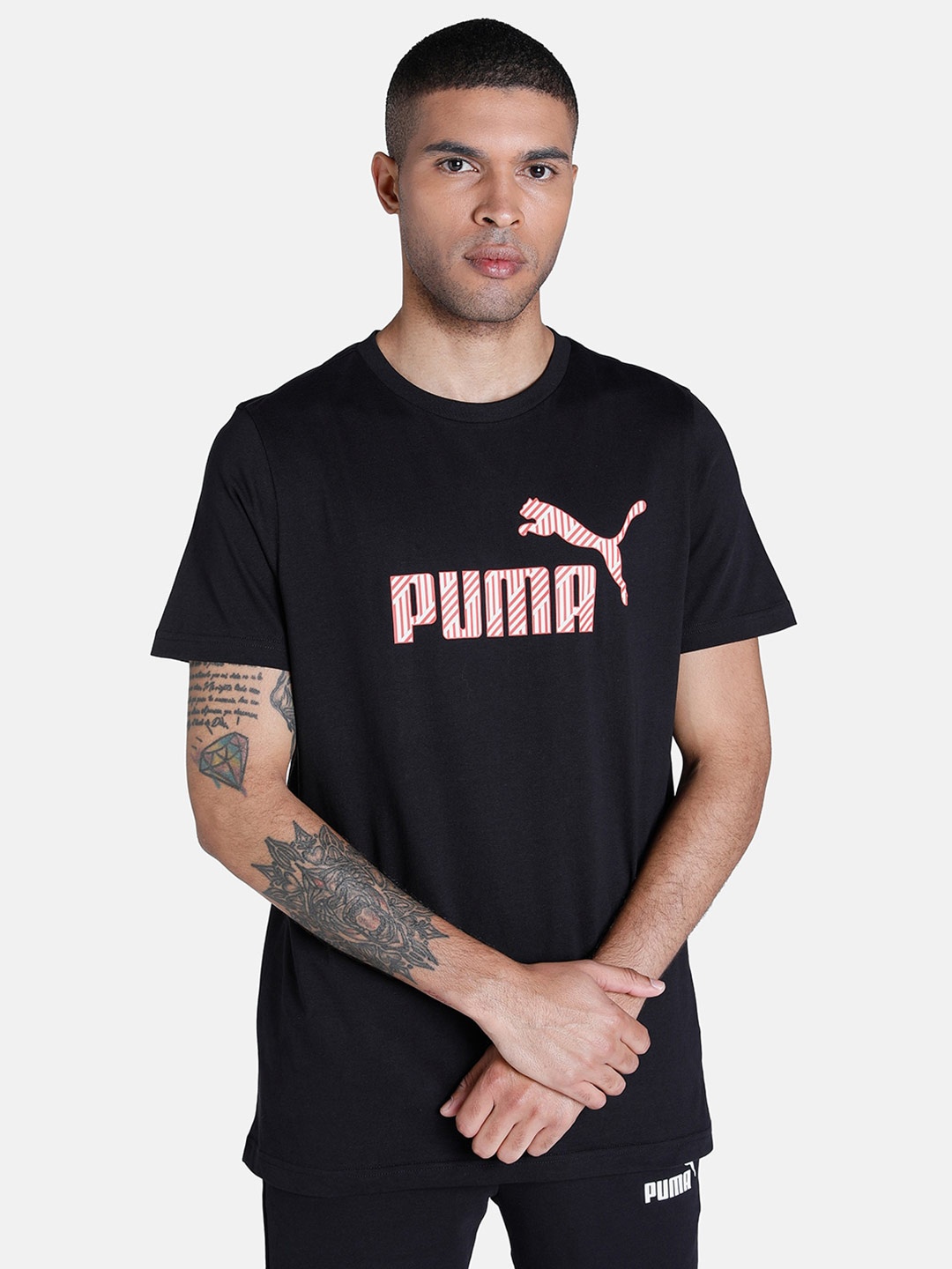 

Puma N1 Logo Printed Slim Fit T-shirt, Black