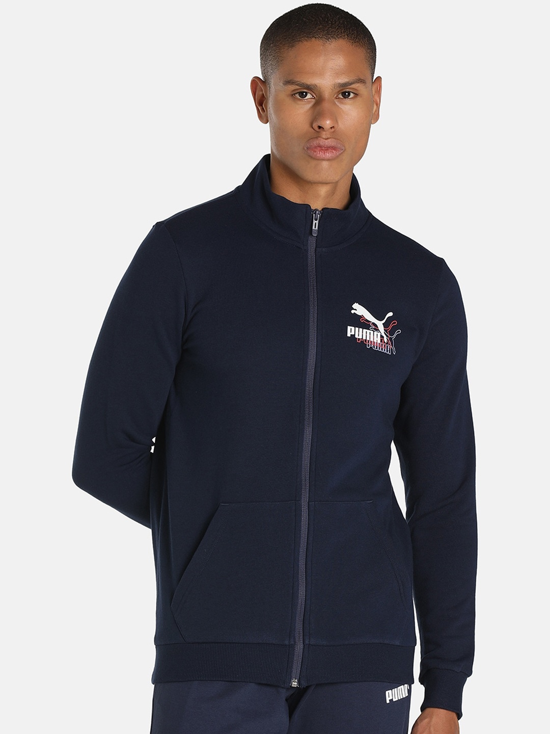 

Puma Men Navy Blue Slim Fit Outdoor Open Front Jacket