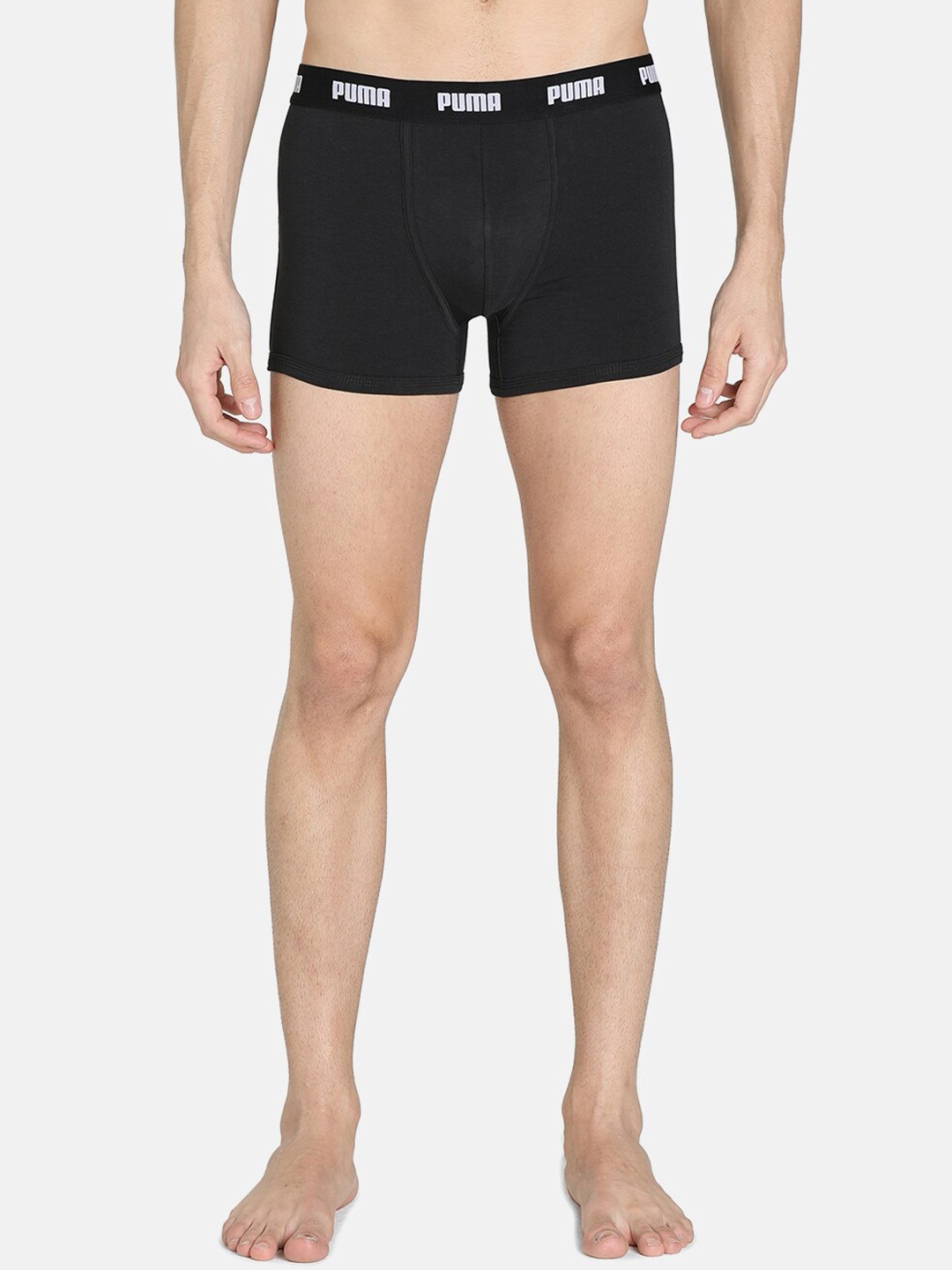 

Puma Stretch Plain Men Pack Of 3 Cotton Label-Free Trunk, Black