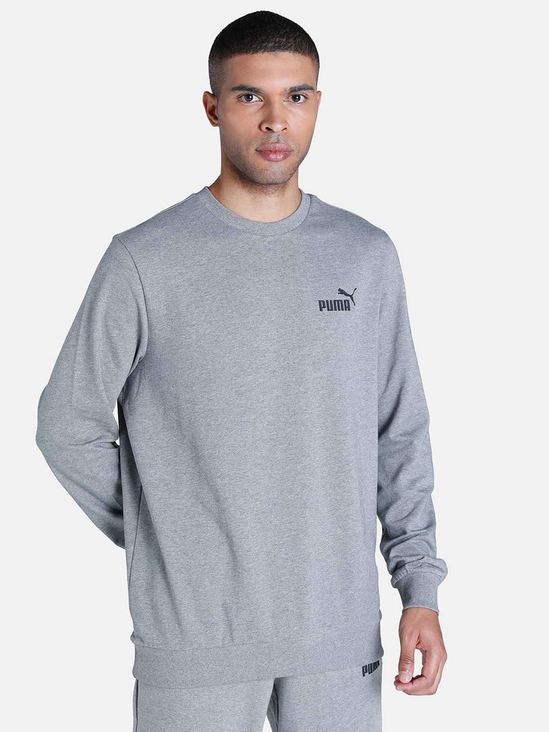 

Puma Men Grey Essentials Logo Regular Fit Cotton Sweatshirt
