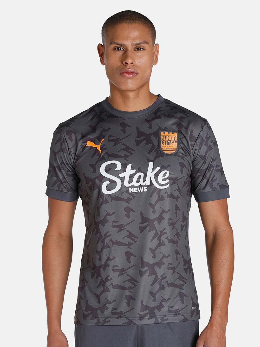 

Puma Men Mumbai City FC 22/23 Men's Away Jersey Printed Slim Fit T-shirt, Grey