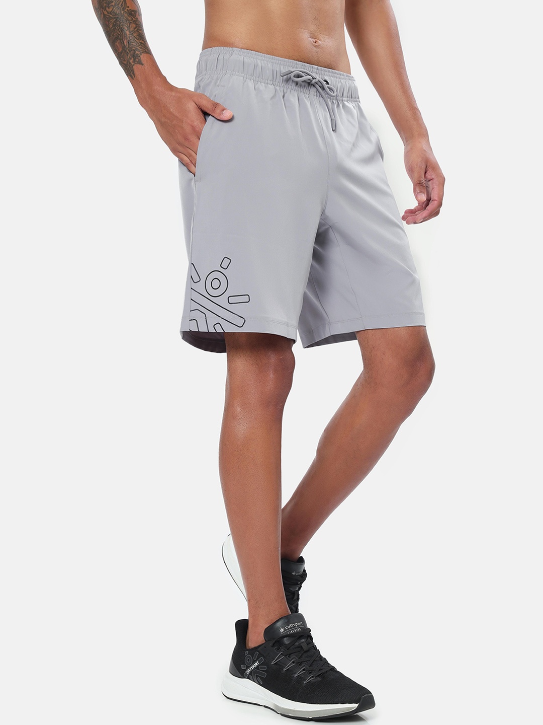 

cultsportone Men Grey Training or Gym Sports Shorts