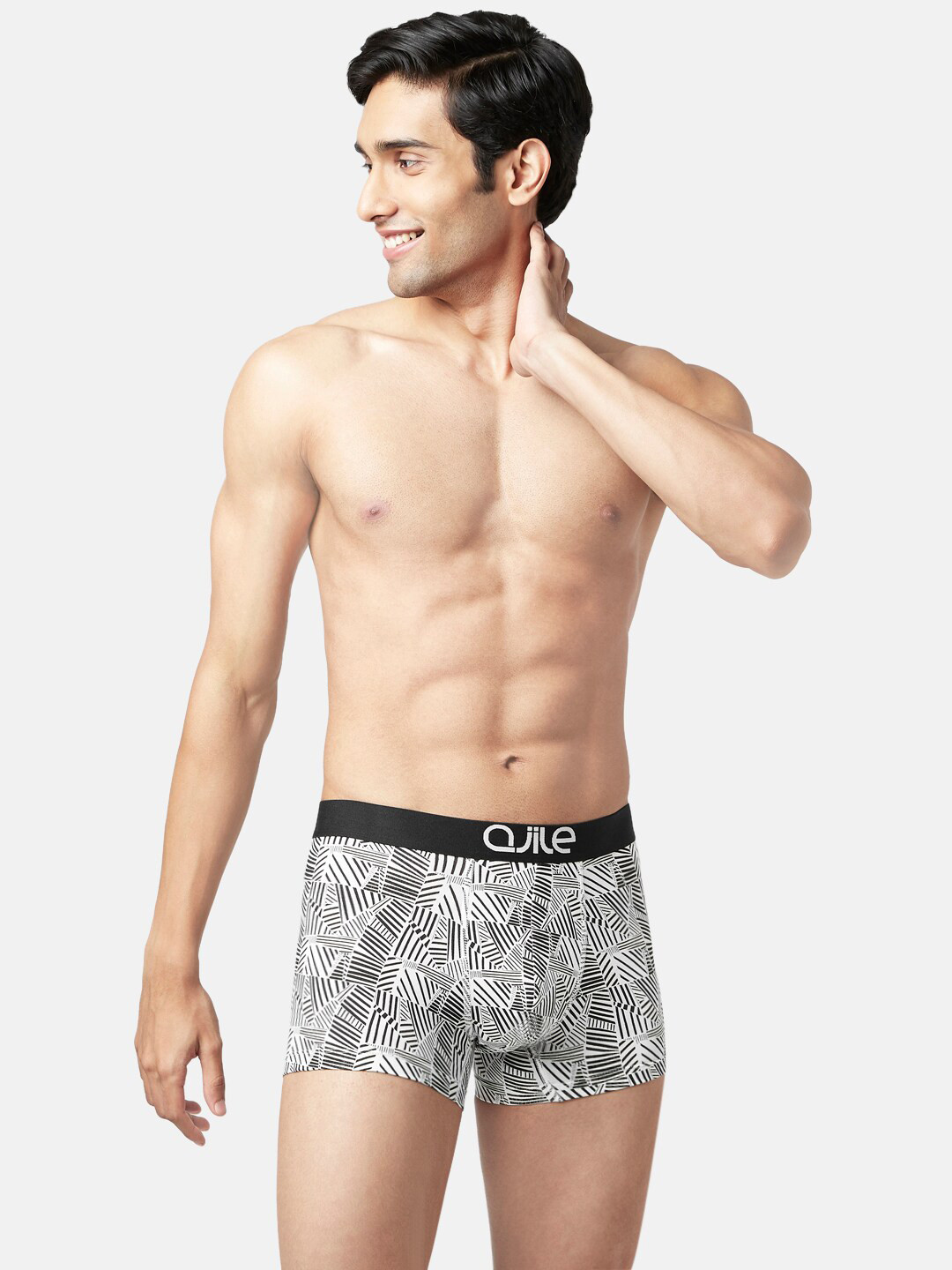 

Ajile by Pantaloons Men Black & White Printed Cotton Trunk 8905685384143