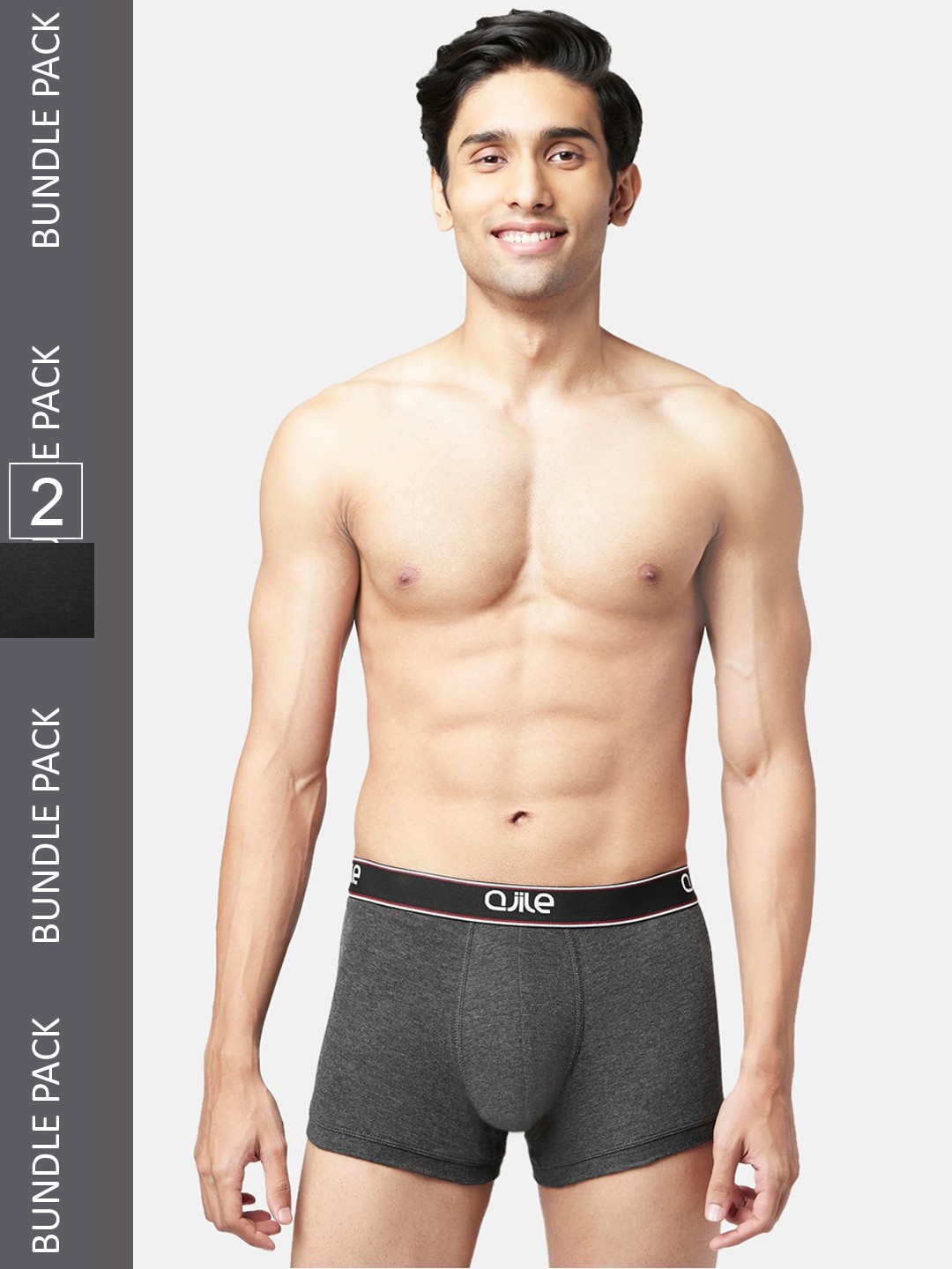 

Ajile by Pantaloons Men Pack Of 2 Pure Cotton Trunk 8905685389162, Grey