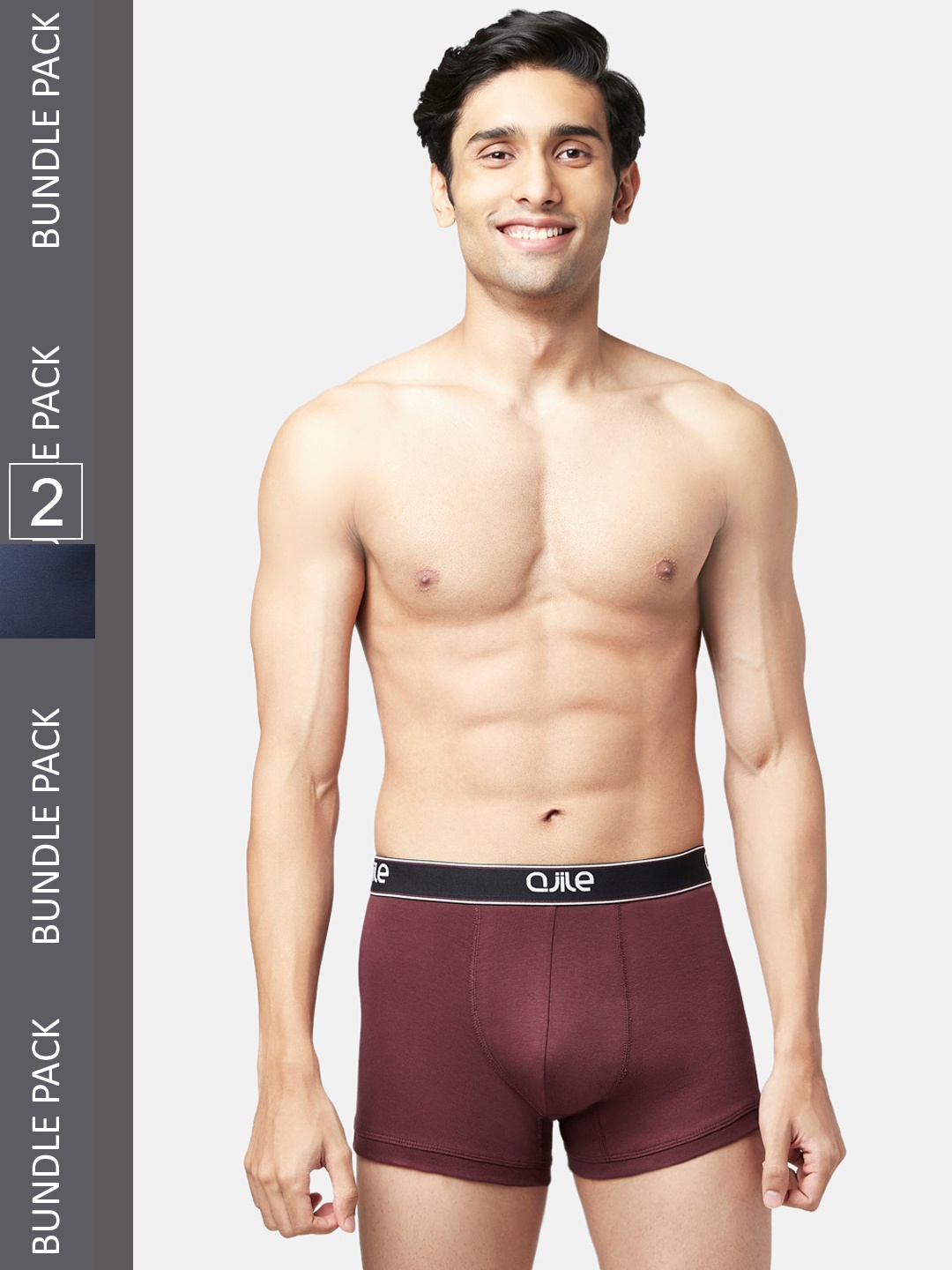 

Ajile by Pantaloons Men Pack Of 2 Pure Cotton Short Trunk 8905685389209, Maroon