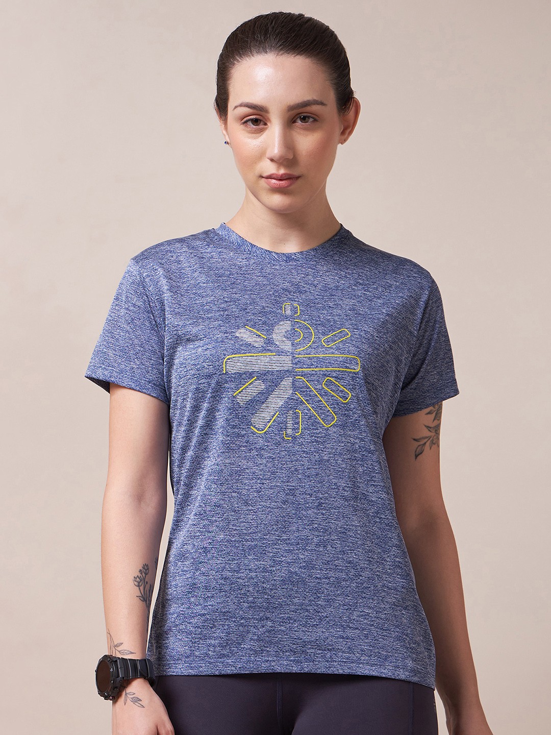 

CULT Logo Chest Graphic Workout T-shirt, Navy blue