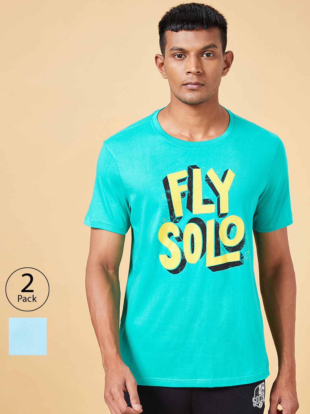 

Ajile by Pantaloons Men Blue 2 Raw Edge T-shirt
