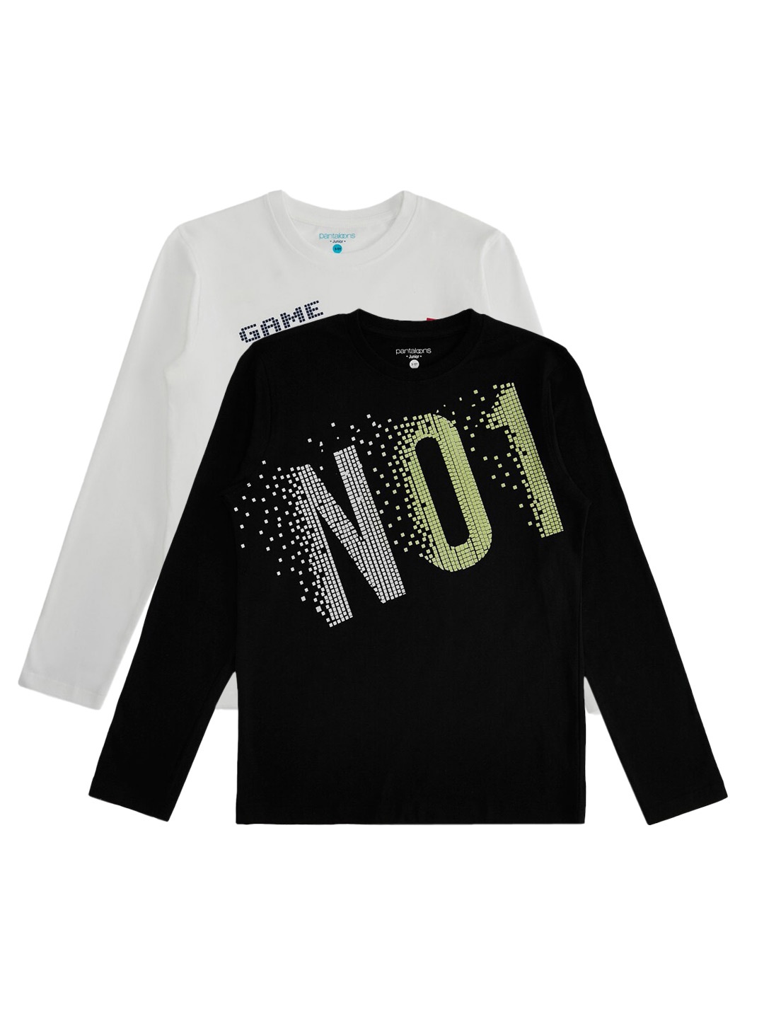 

Pantaloons Junior Boys Grey & Black Pack Of 2 Cotton Printed T-shirt