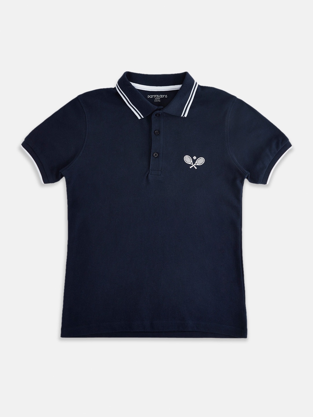 

Pantaloons Junior Boys Navy Blue Polo Collar Cotton T-shirt