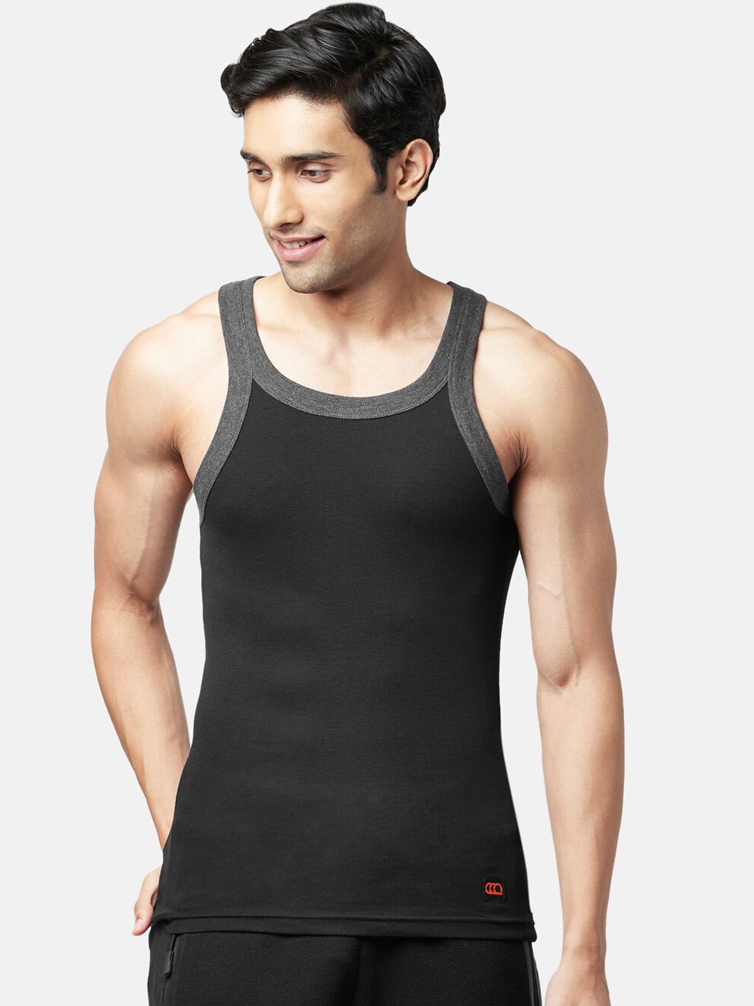

Ajile by Pantaloons Men Black Pure Cotton Innerwear Vests