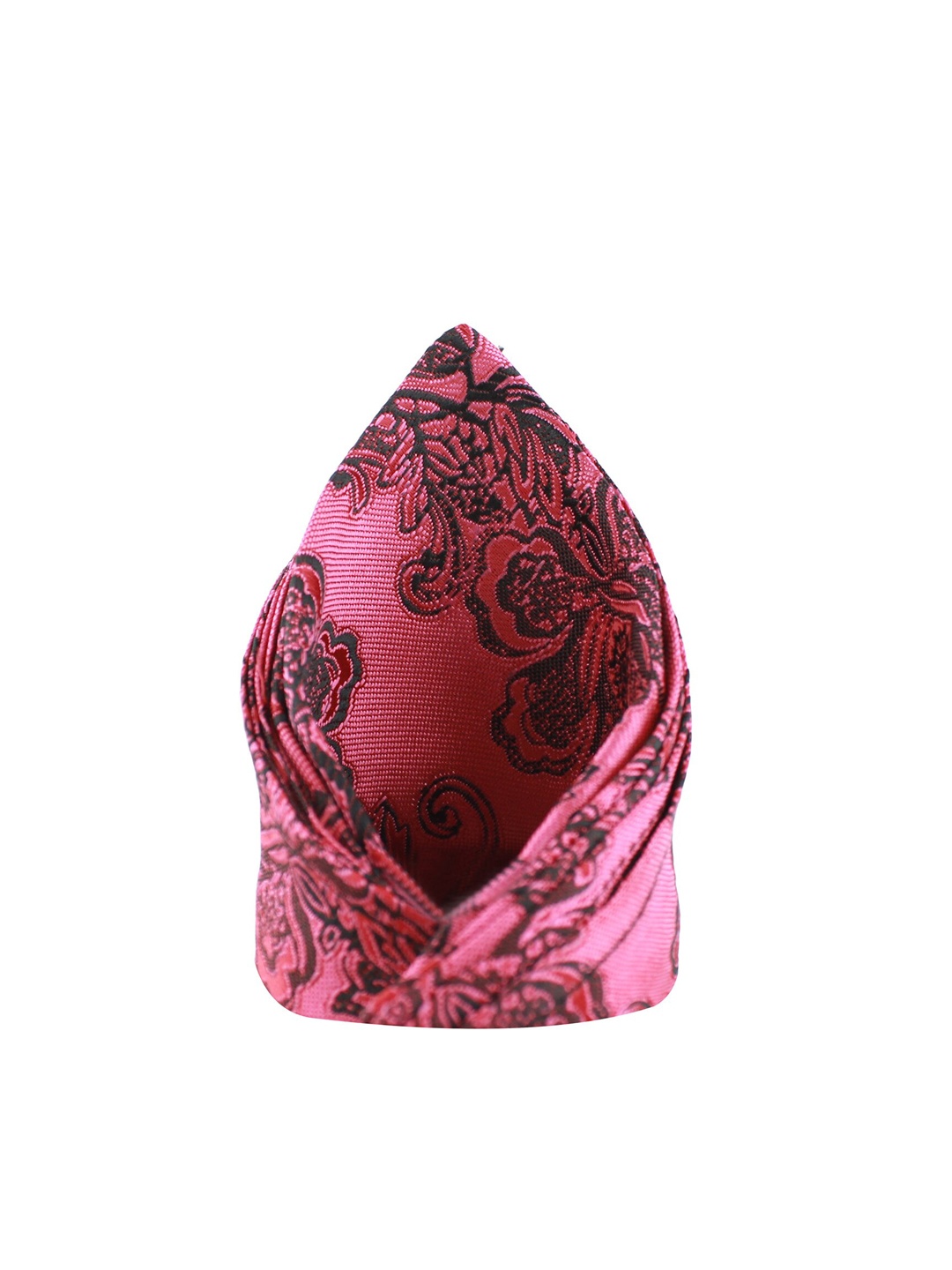 

KOVOVE Pink & Black Self-Design Pocket Square