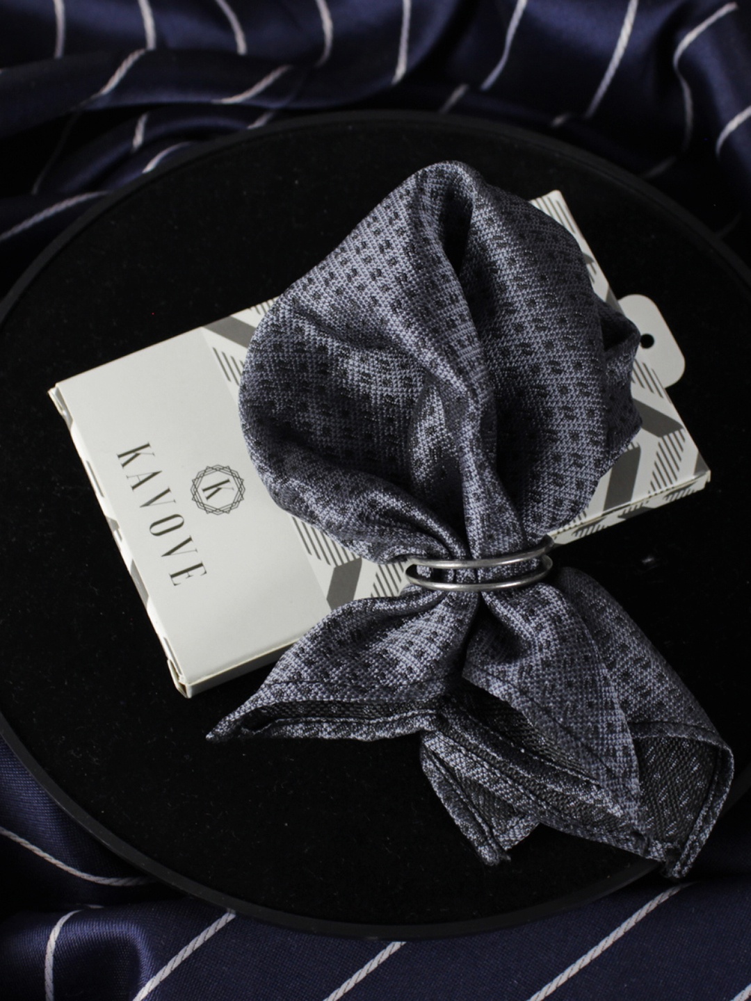 

KOVOVE Grey Abstract Printed Pocket Squares