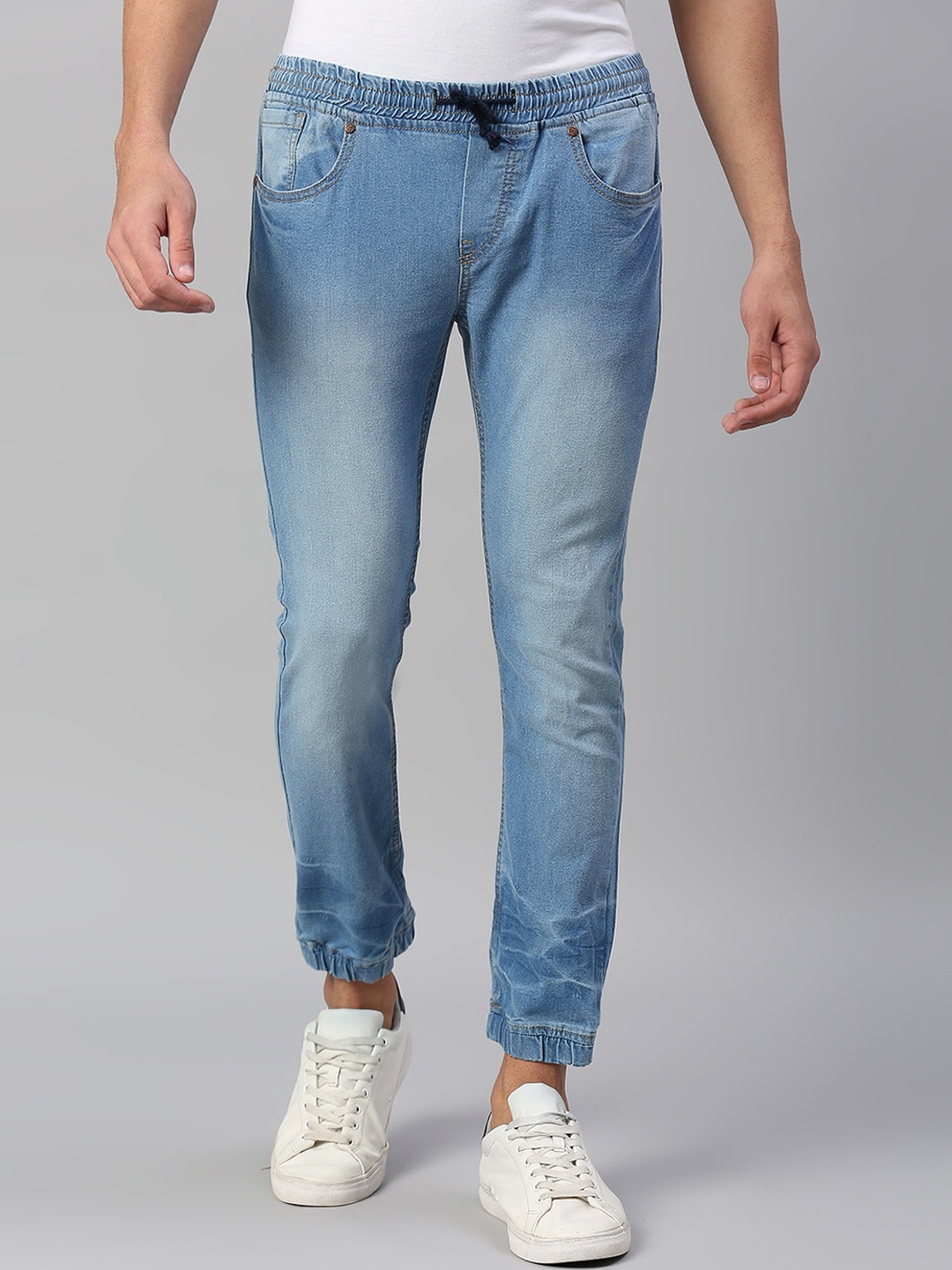 

High Star Men Blue Jogger Heavy Fade Stretchable Jeans