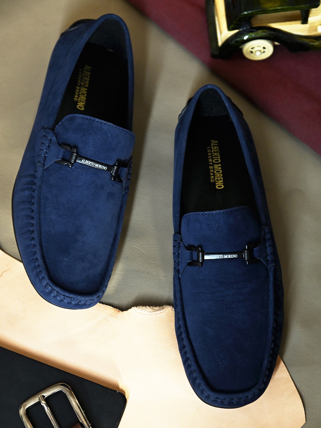 

ALBERTO MORENO Men Blue Loafers