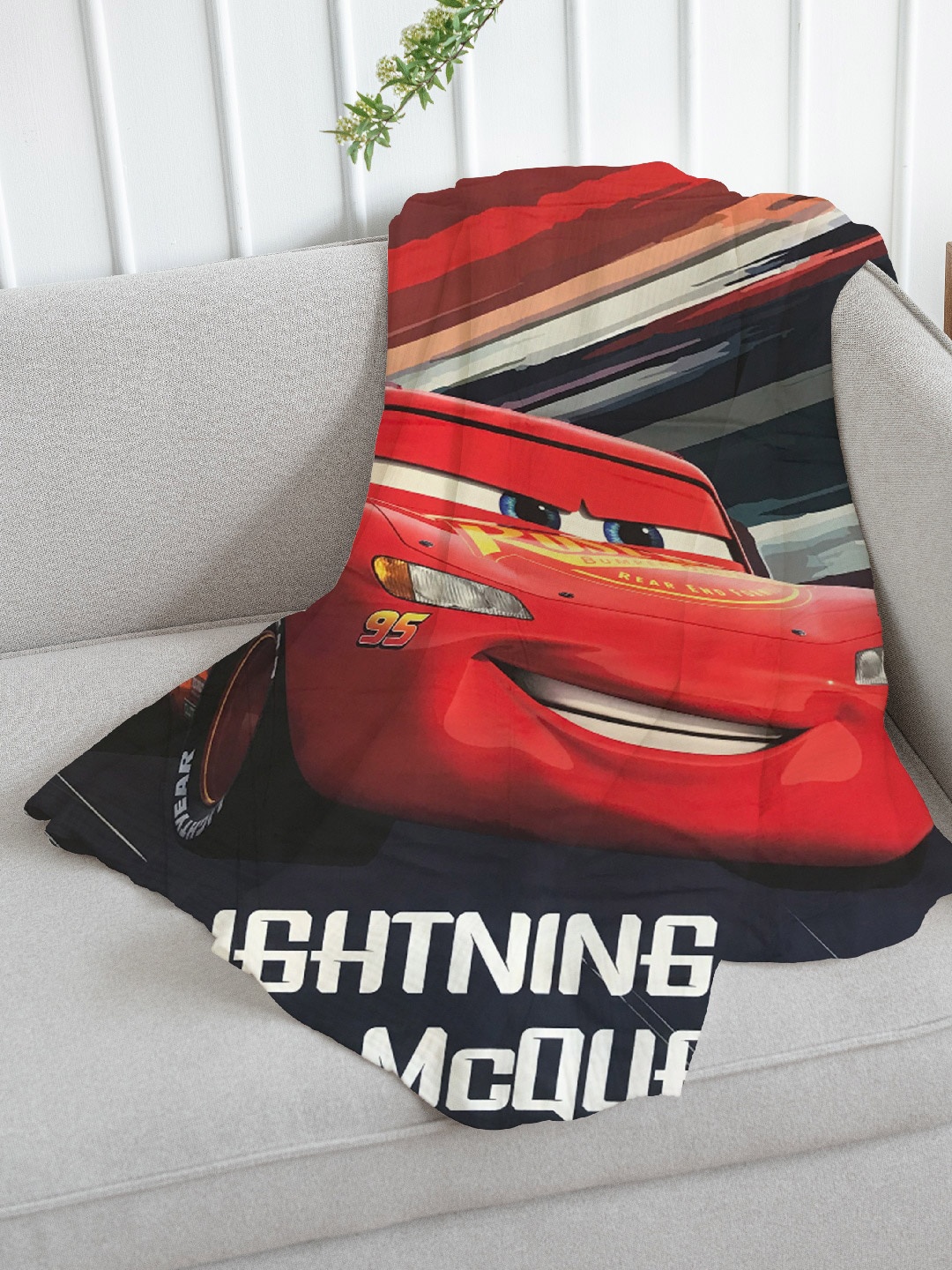 

Disney Red & Black Pixar Cars Mild Winter 354 GSM Single Bed Blanket