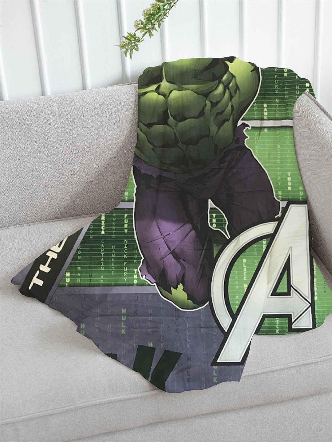 

Marvel Green & Grey Cartoon Characters Mild Winter 354 GSM Single Bed Blanket