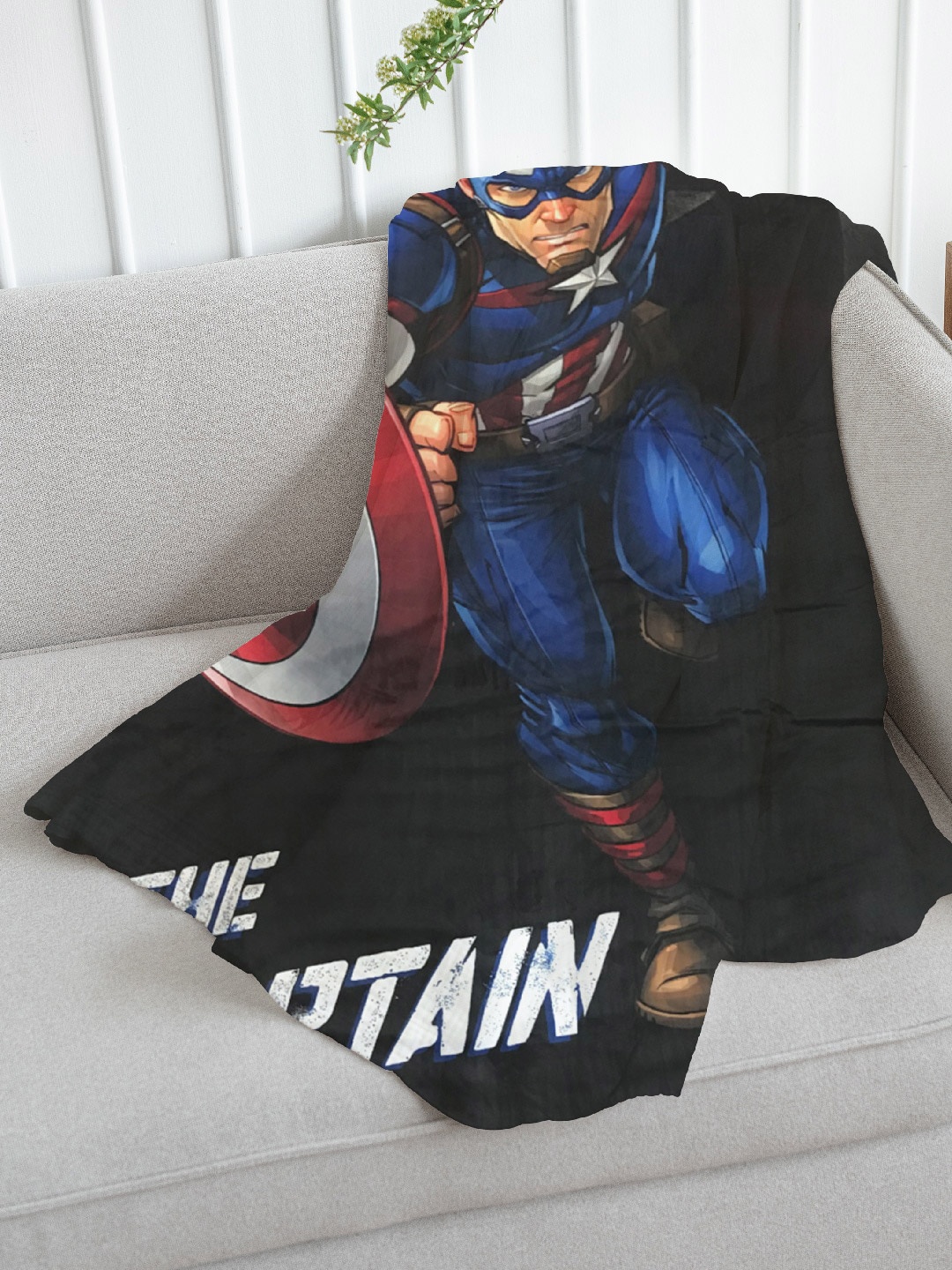 

Marvel Blue & Red The Captain Mild Winter 354 GSM Single Bed Blanket