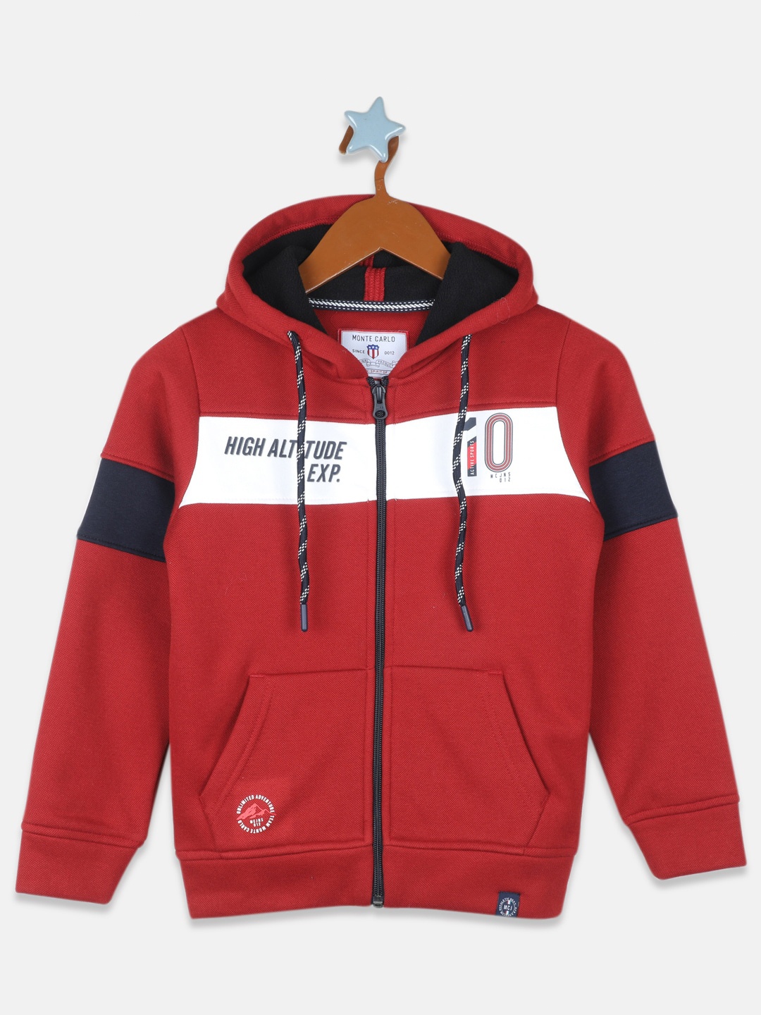 

Monte Carlo Boys Rust Printed Hooded Sweatshirt