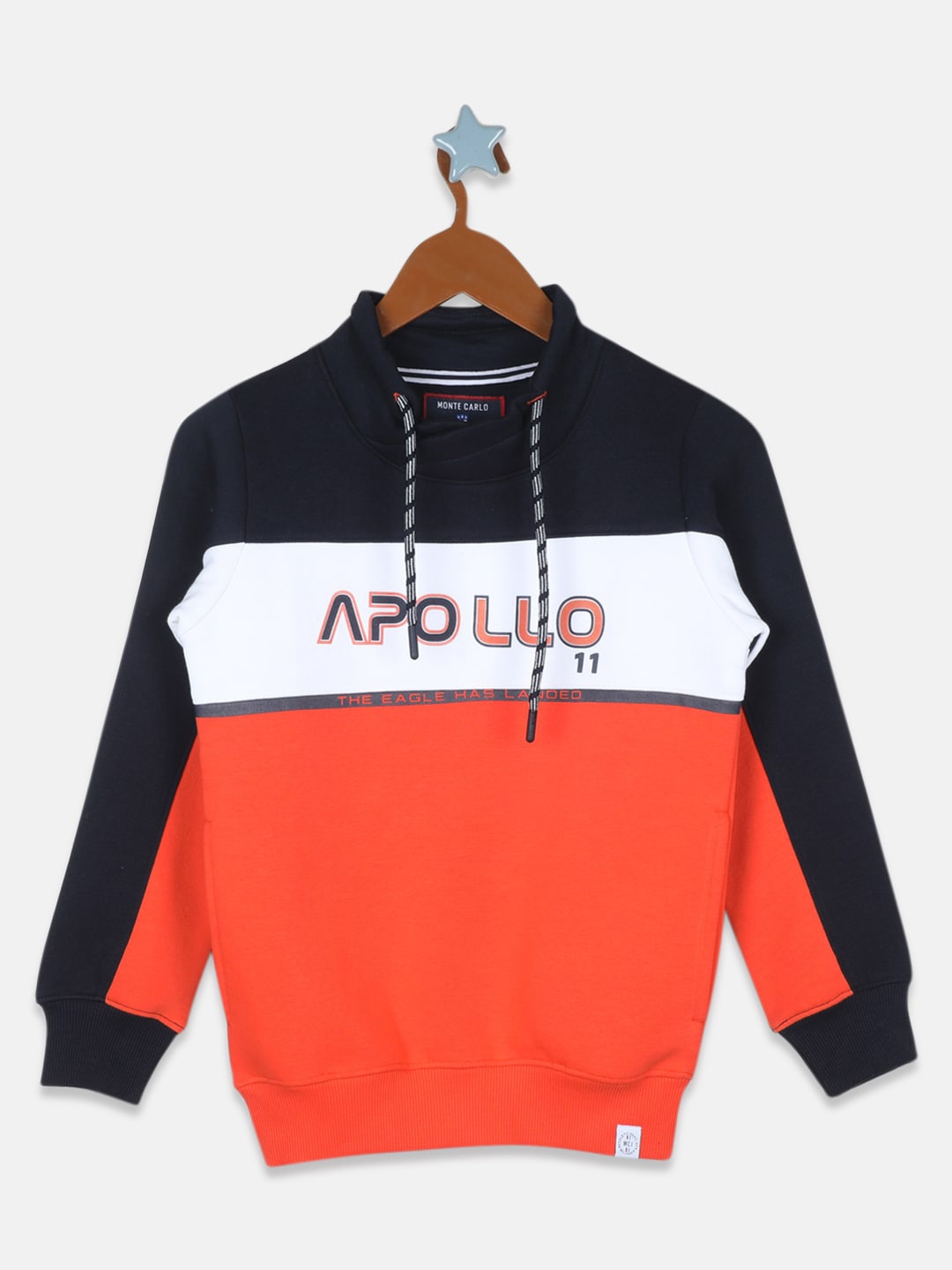 

Monte Carlo Boys Orange Colourblocked Cotton Sweatshirt