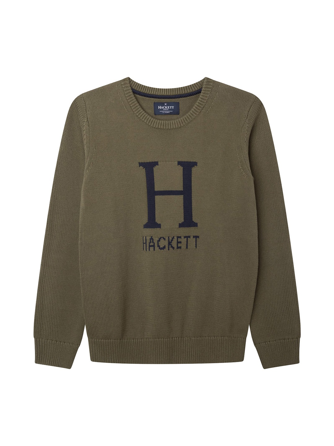

HACKETT LONDON Boys Typography Printed Cotton Sweatshirt, Green