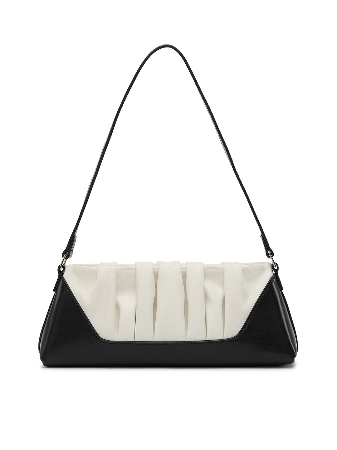 

MIRAGGIO Black & White Ruched Panel Shoulder Bag