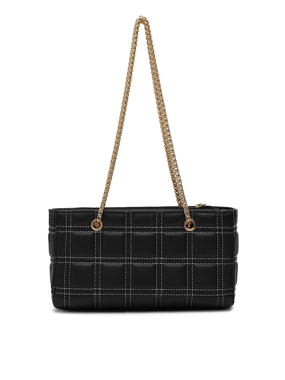 

MIRAGGIO Black Structured Quilted Shoulder Bag