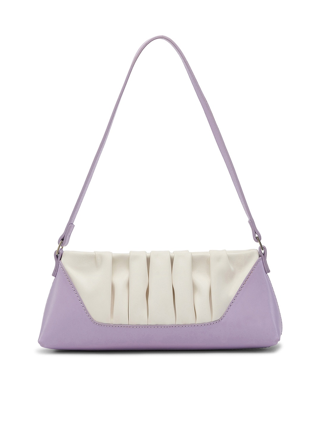 

MIRAGGIO Lavender & White Ruched Panel Shoulder Bag