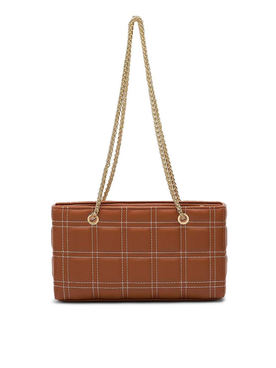 

MIRAGGIO Brown Structured Quilted Shoulder Bag