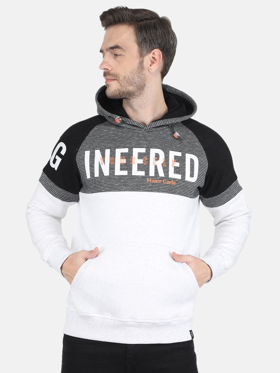 

Monte Carlo Men White Printed Cotton Sweatshirt