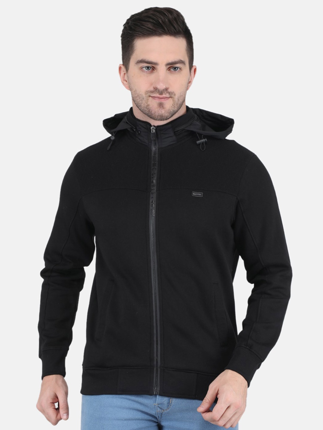 

Monte Carlo Men Black Hooded Cotton Sweatshirt