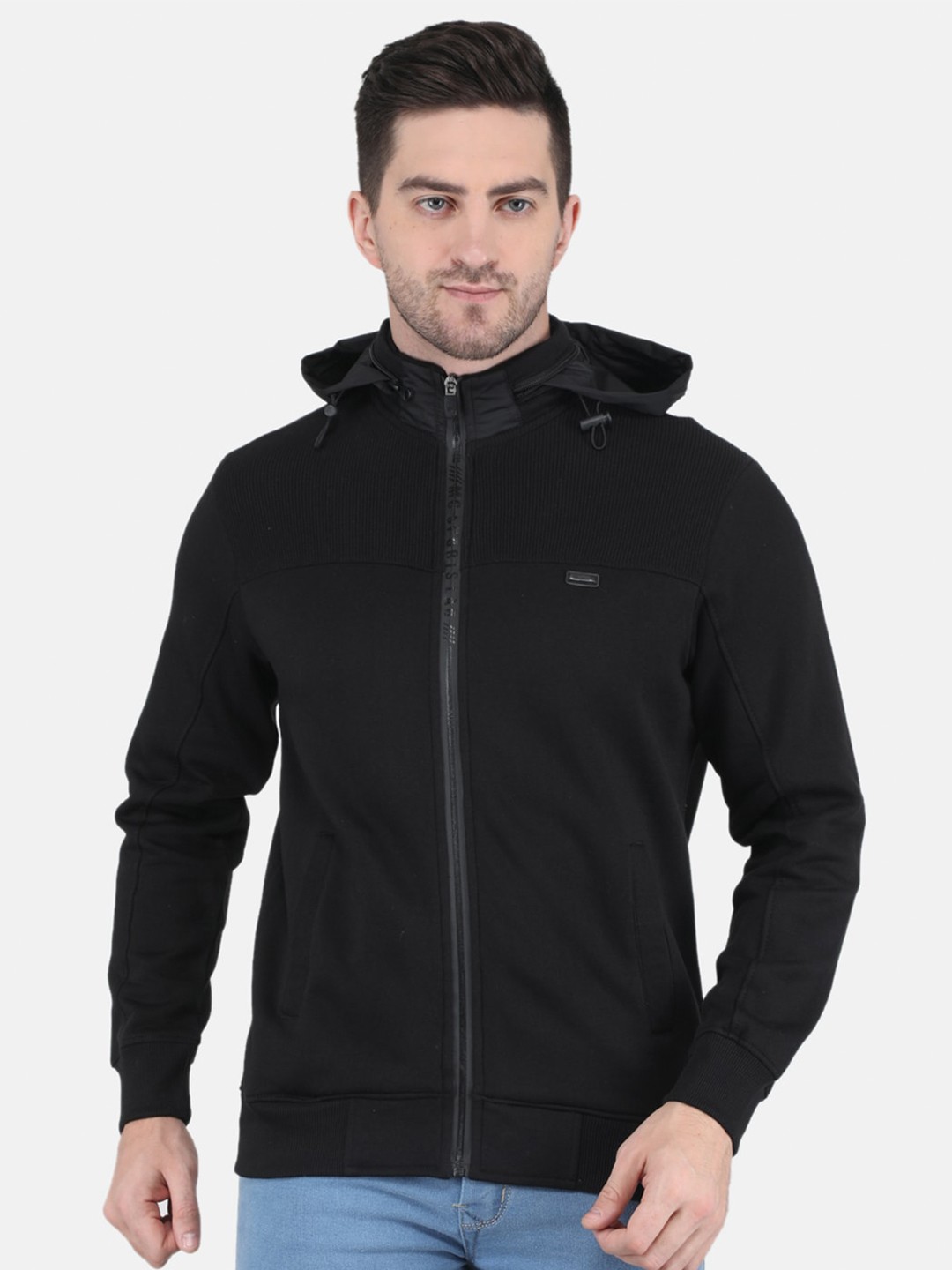 

Monte Carlo Men Black Hooded Cotton Sweatshirt