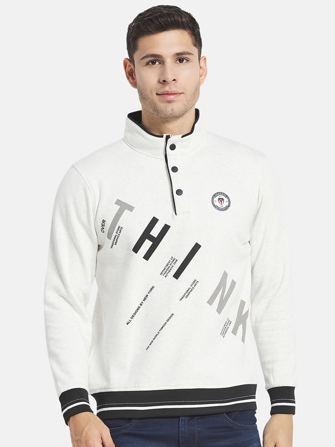 

Monte Carlo Men Off White Printed Sweatshirt