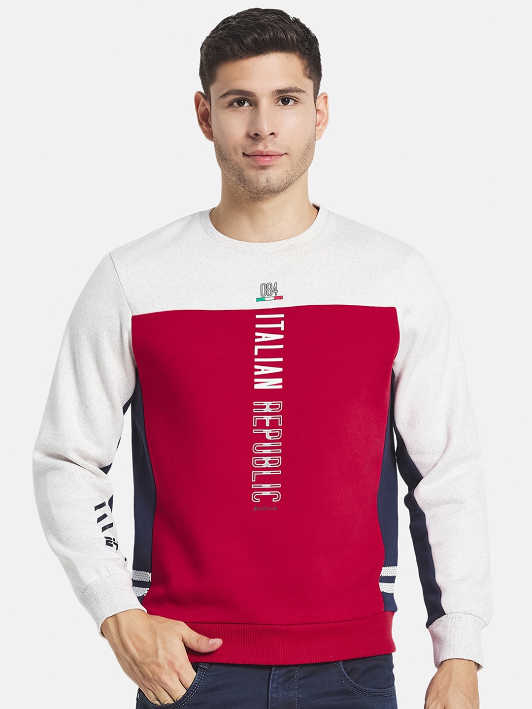 

Monte Carlo Men Red Colourblocked Sweatshirt