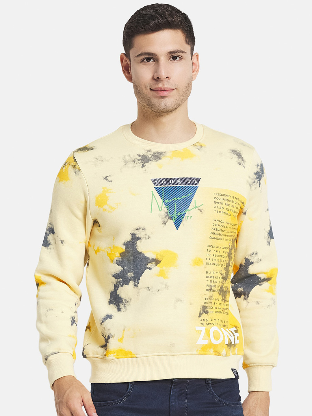 

Monte Carlo Men Yellow Printed Cotton Sweatshirt