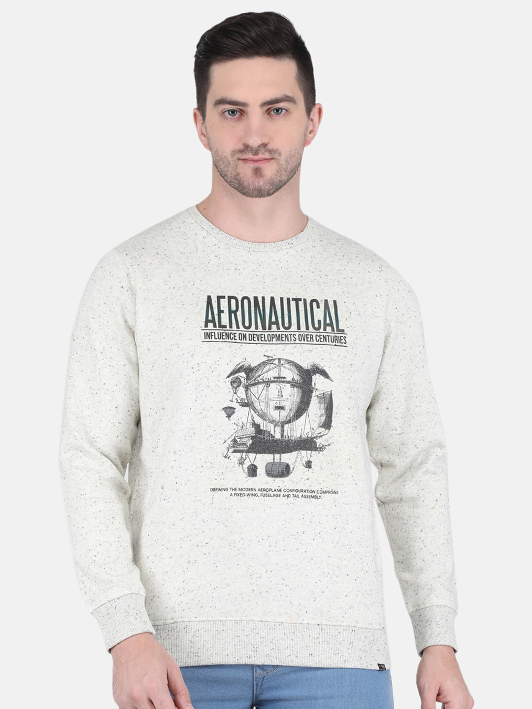 

Monte Carlo Men Grey Printed Cotton Sweatshirt