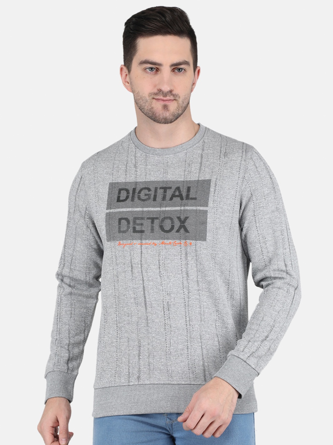 

Monte Carlo Men Grey Printed Sweatshirt