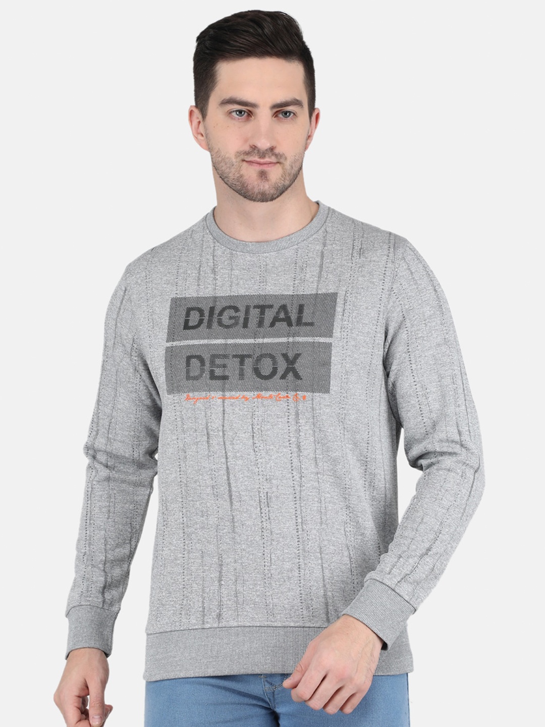 

Monte Carlo Men Grey Printed Sweatshirt