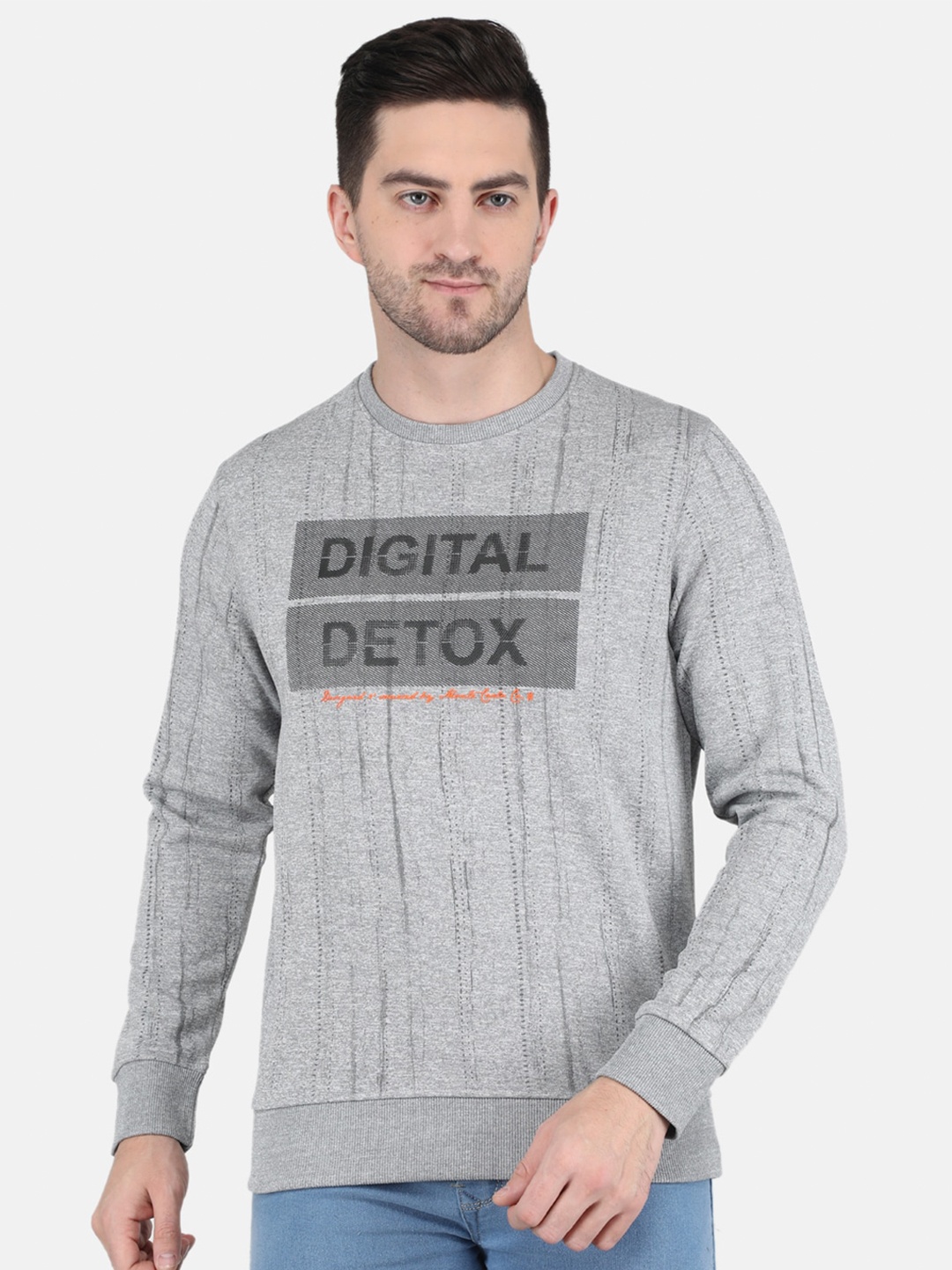 

Monte Carlo Men Grey Printed Sweatshirt