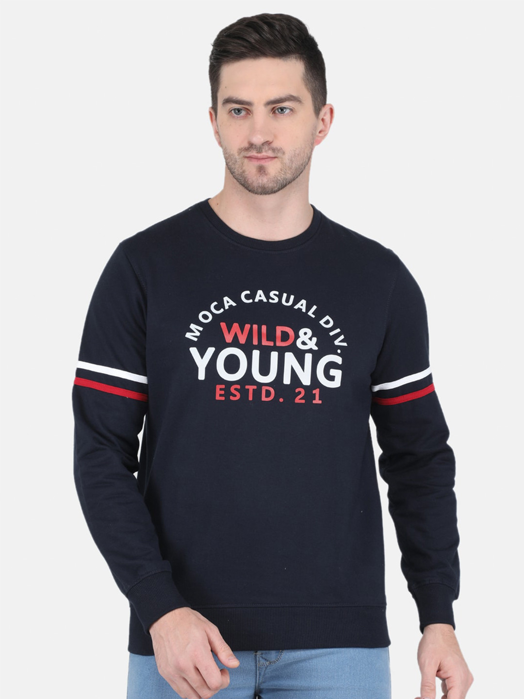 

Monte Carlo Men Blue Printed Sweatshirt