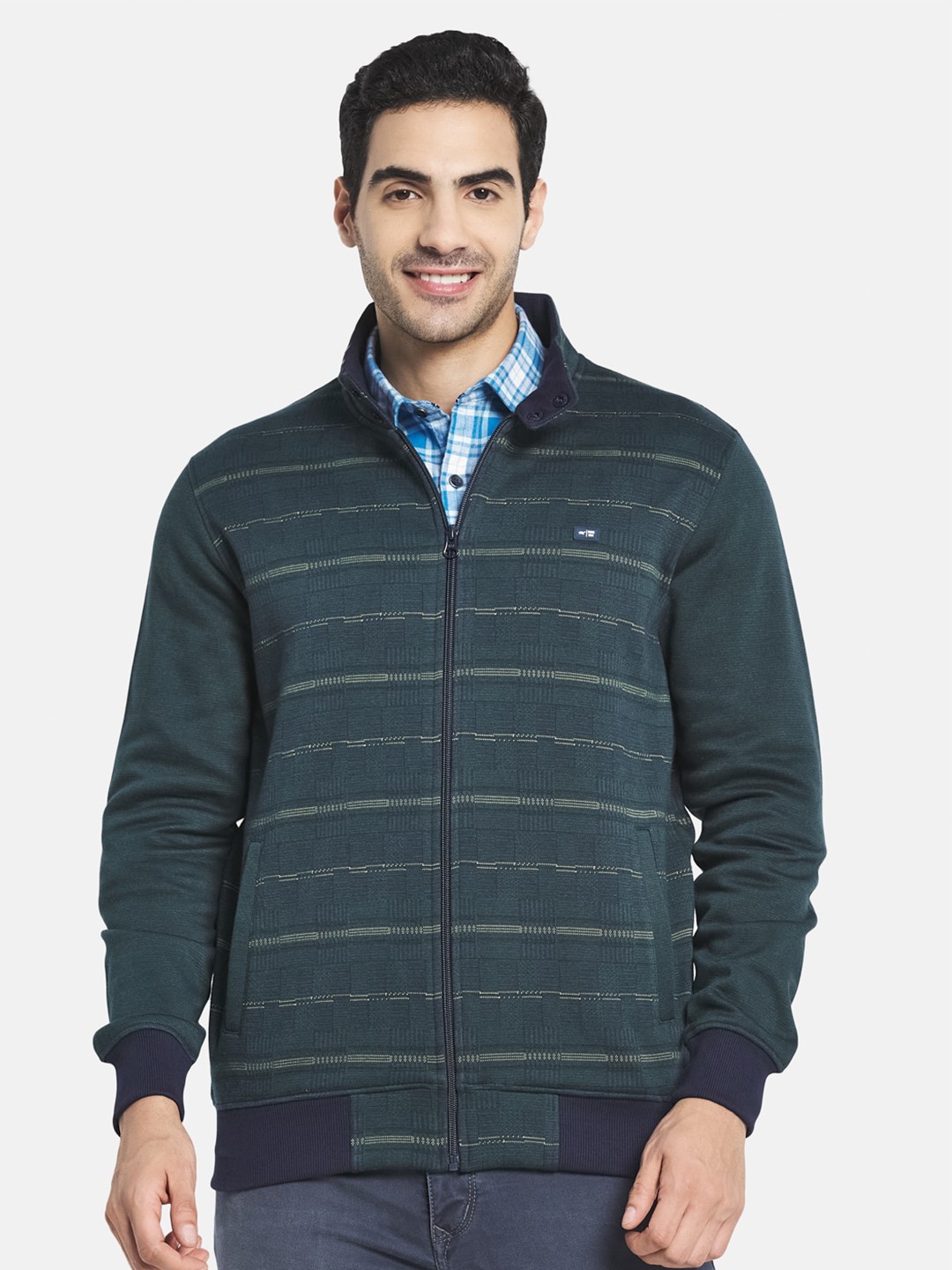 

Monte Carlo Men Green Striped Sweatshirt