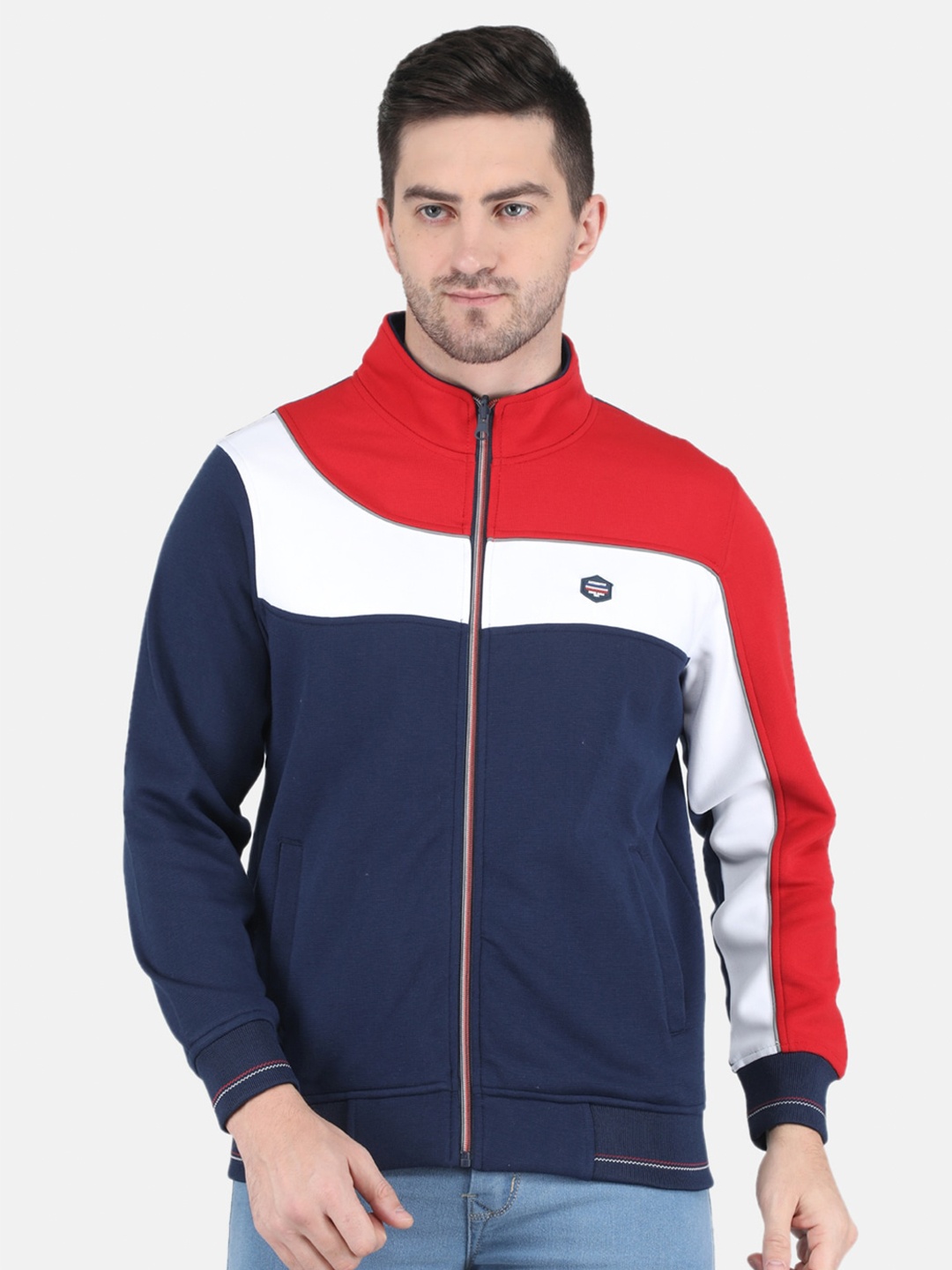 

Monte Carlo Men Blue Colourblocked Sweatshirt