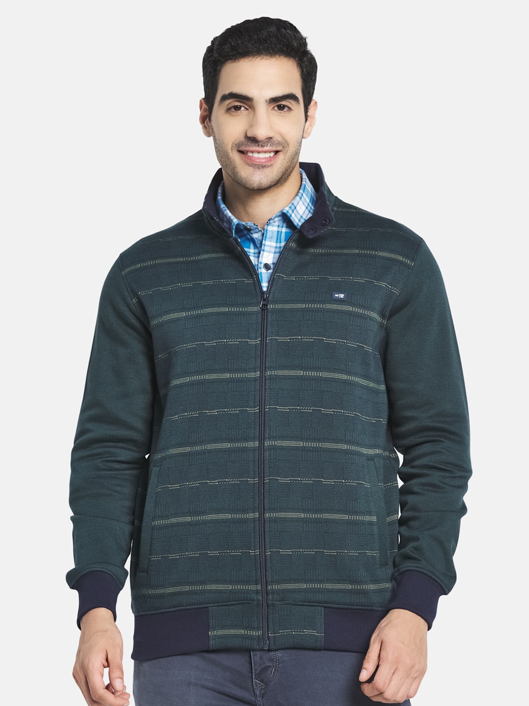 

Monte Carlo Men Green Striped Sweatshirt