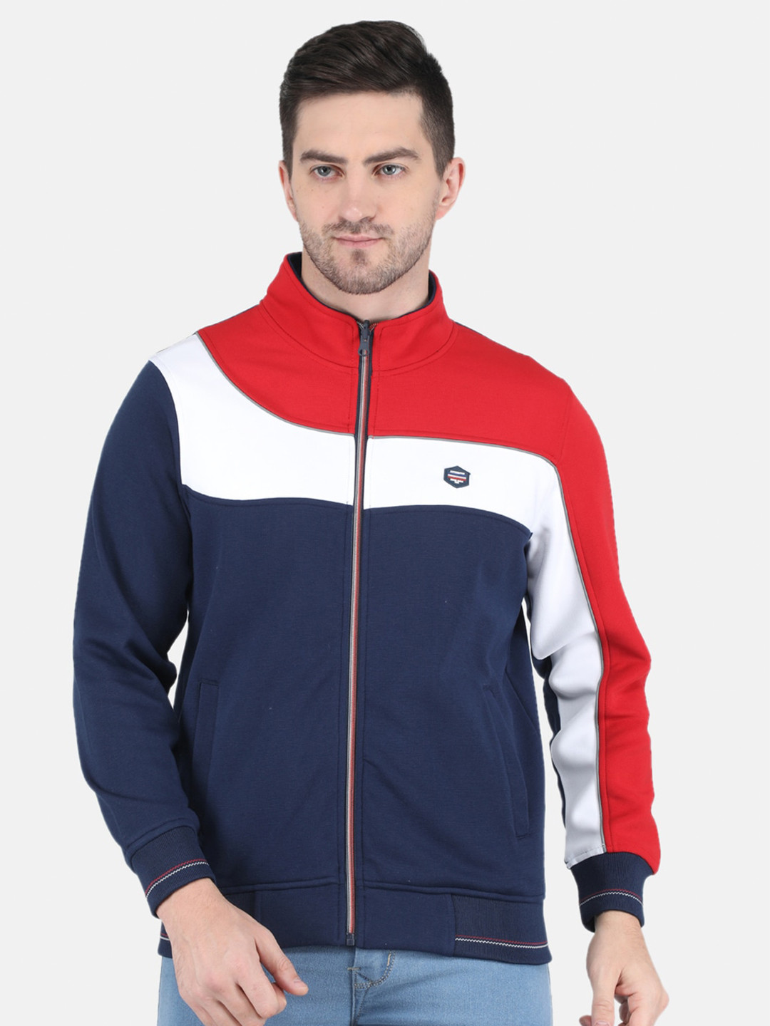 

Monte Carlo Men Blue Colourblocked Sweatshirt