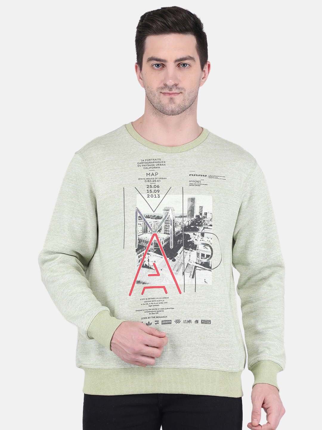 

Monte Carlo Men Green Printed Sweatshirt