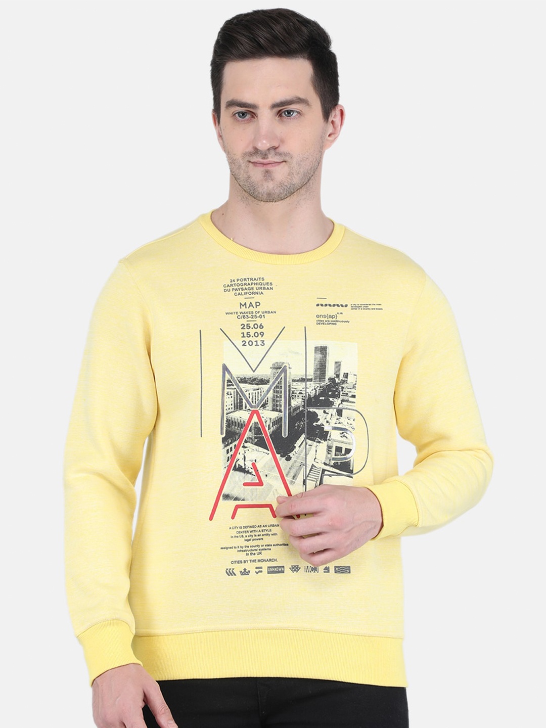 

Monte Carlo Men Yellow Printed Sweatshirt