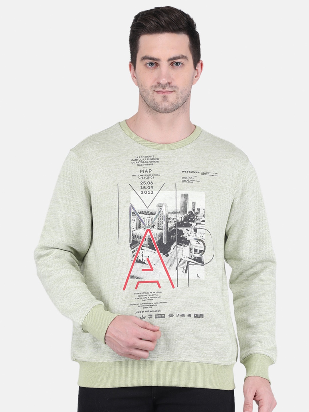 

Monte Carlo Men Green Printed Sweatshirt